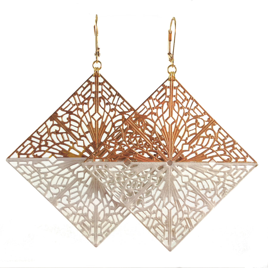 MizDragonfly Jewelry White Diamond Filigree Earrings Gallery