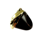 Vintage Hendrix Gold Twist Wood Ring Side