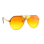 MizDragonfly Bee Aviator Gold Sunglasses Lagoon