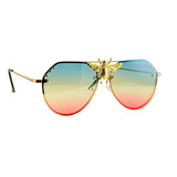 MizDragonfly Bee Aviator Gold Sunglasses Oasis