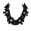 MizDragonfly Black Lavish Flower Beaded Rope Necklace