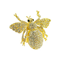 MizDragonfly Jewelry Abby Gold Rhinestone Bee Adjustable Ring Angle