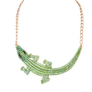 MizDragonfly Jewelry Allie Crocodile Green Rhinestone Necklace
