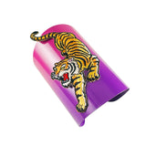 MizDragonfly Jewelry Bengal Fabric Tiger-Statement Pink Metal Bracelet