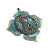 MizDragonfly Jewelry Blue Maria Religious Chunky Wood Ring Gallery