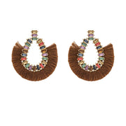 MizDragonfly Jewelry Ceres Fringe Stud Crystal Earrings