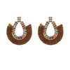 MizDragonfly Jewelry Ceres Fringe Stud Crystal Earrings