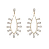 MizDragonfly Jewelry Cosmic Gold-Rhinestone Baguette Dangle Stud Earrings