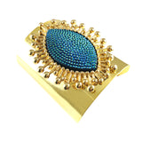MizDragonfly Jewelry Divinity Blue Spike Gold Bracelet
