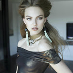 MizDragonfly Jewelry Gaga Mint Natural Wood Silk Tassle Earrings BLOWE Magazine