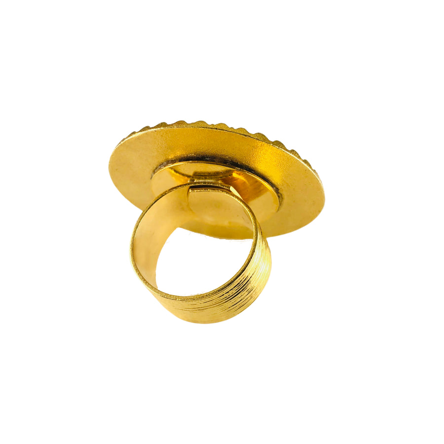MizDragonfly Jewelry Gold Disk Circlet Ring Eclipse Back