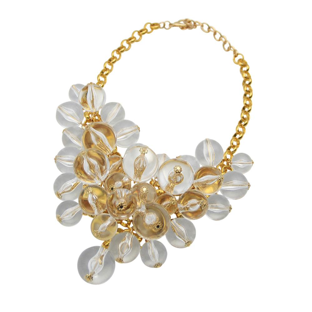 MizDragonfly Jewelry Lucite Beaded Bib Necklace Angle