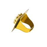 MizDragonfly Jewelry Quadratic Crystal Gold Ring Side