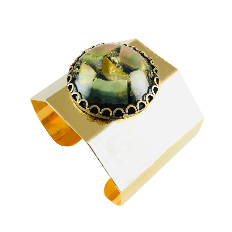 MizDragonfly Jewelry Riviera Vintage Lucite Gold Geometric Bracelet Angle
