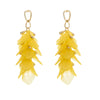 MizDragonfly Jewelry Vega Yellow Petal Cluster Drop Earrings