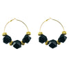 MizDragonfly Jewelry Vintage Black Geometric Cube Gold Hoops Earrings Gallery