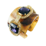 MizDragonfly Jewelry Vintage Purple Cyrstal Tortoise Shell Lucite Bracelet Gallery