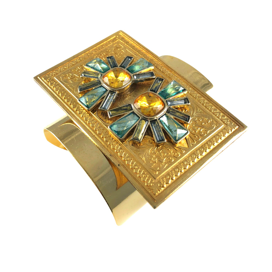 MizDragonfly Jewelry Vintage Solar Aztech Bracelet Angle