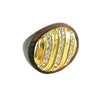 MizDragonfly Jewelry Vintage Stratos Rhinestone Gold Pearl Wood Ring Gallery