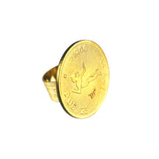 MizDragonfly Jewelry Vintage Virgo Coin Adjustable Gold Ring Gallery