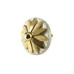 MizDragonfly Jewlery Vintage Golden Silver Flower Disk Ring Angle