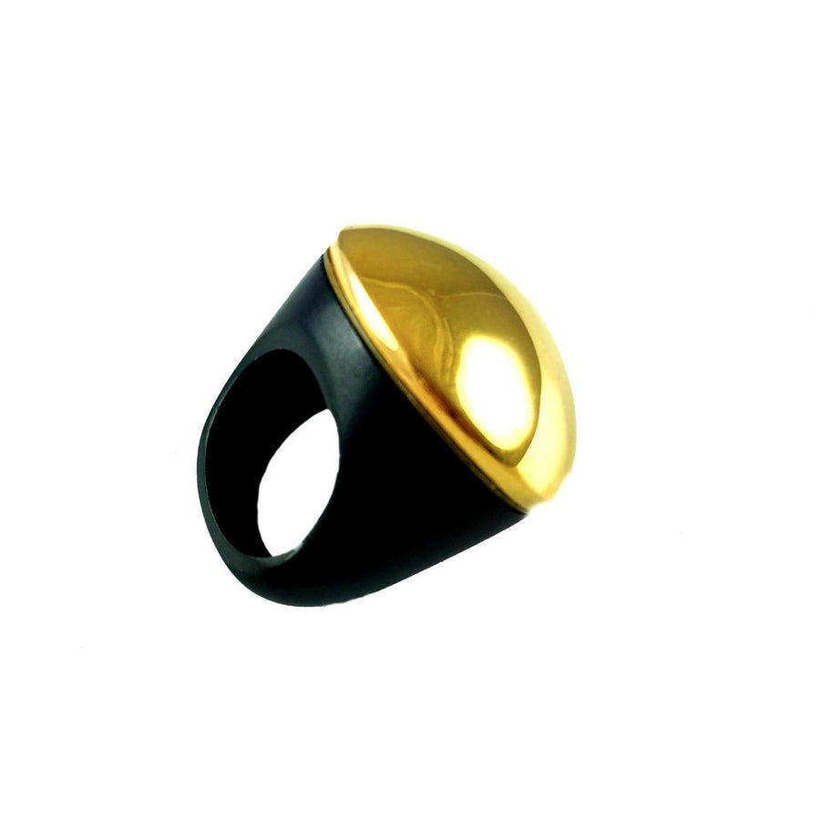 MizDragonfly Jewelry Novela Dome Wood Ring Angle