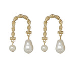 MizDragonfly Jewelry Marais Gold Pearl Drop Earrings