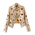 MizDragonfly Clothing Mystic Gold Eyelet Metallic Jacket