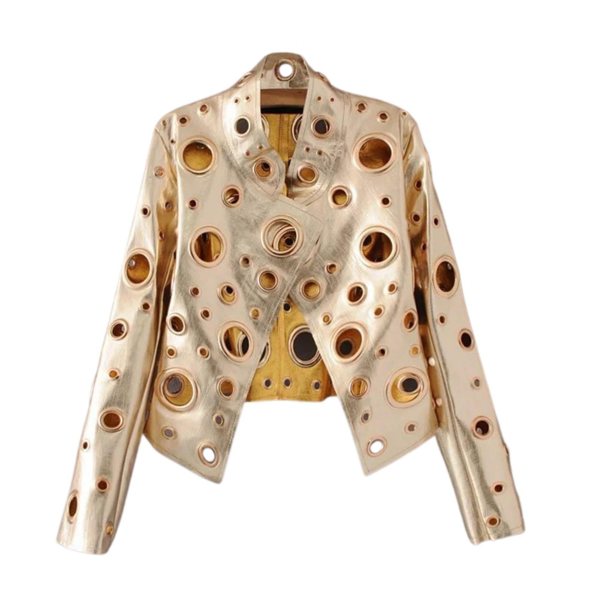 MizDragonfly Clothing Mystic Gold Eyelet Metallic Jacket
