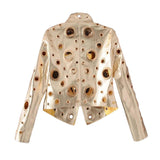 MizDragonfly Clothing Mystic Gold Eyelet Metallic Jacket back