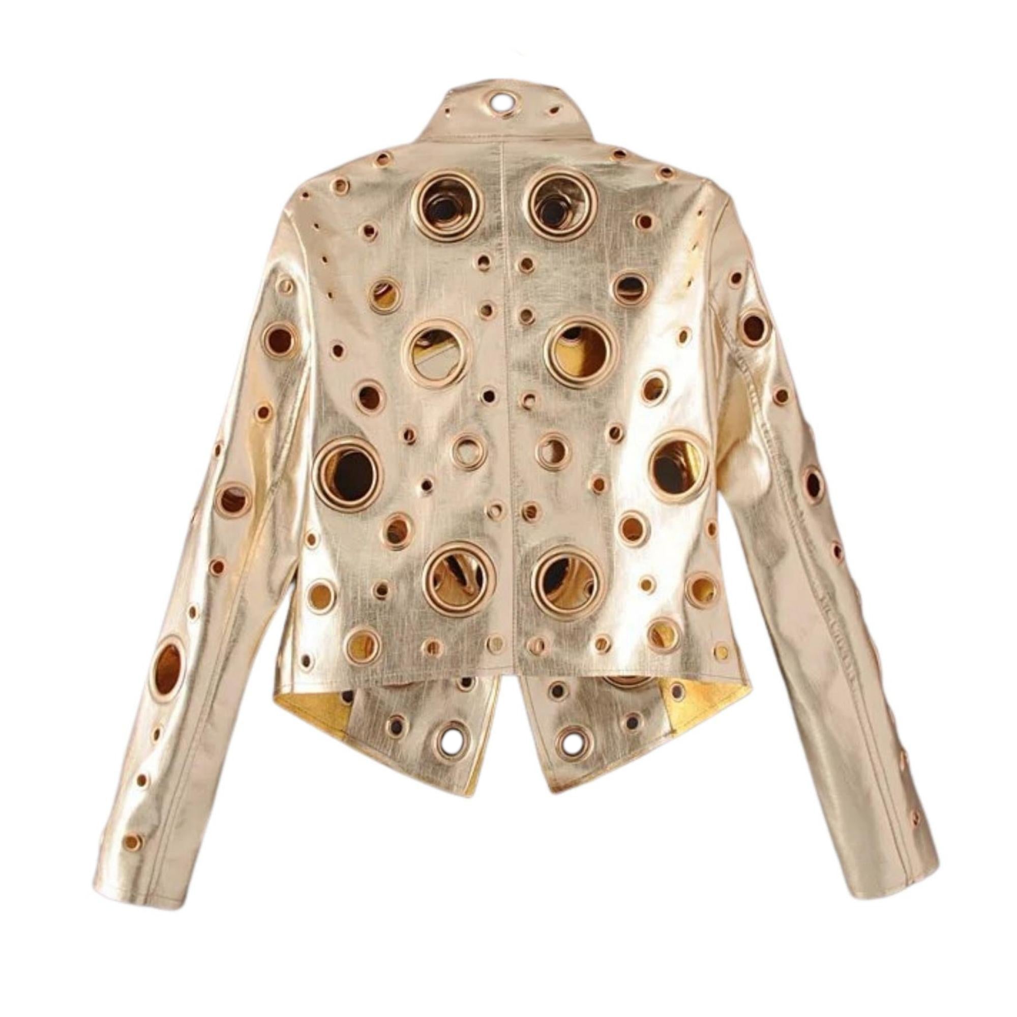 MizDragonfly Clothing Mystic Gold Eyelet Metallic Jacket back
