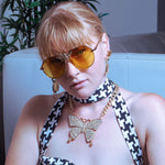 MizDragonfly Gold Bee Aviator Sunglasses Paradise Lagoon