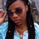 MizDragonfly Gold Bee Aviator Sunglasses Paradise Lifestyle