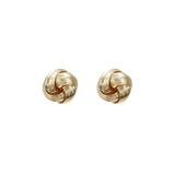 Bliss Dainty Gold Textured Knots Stud Earrings