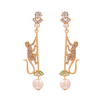 Capuchin Monkeys Rhinestones Stud Drop Earrings