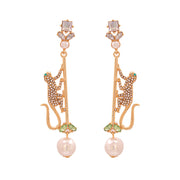 Capuchin Monkeys Rhinestones Stud Drop Earrings