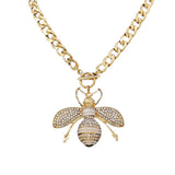MizDragonfly Jewelry Chastete Gold Bee Curb Chain Toggle Necklace