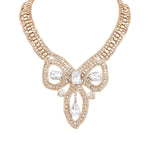 MizDragonfly Jewelry Chateau Crystal Bridal Statement Bow Necklace