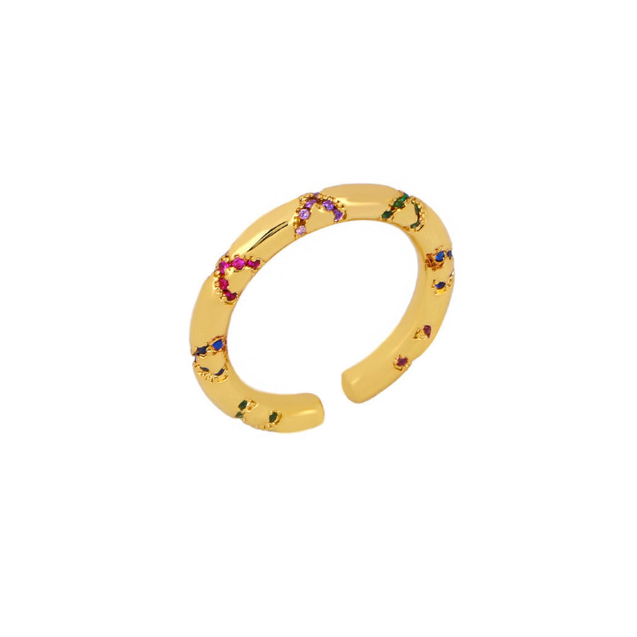 Confession Gold Mutli Colour Crystal Ring Band
