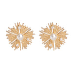 Connection Gold Pearl Starburst Statement Stud Earrings Rich text editor
