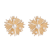 Connection Gold Pearl Starburst Statement Stud Earrings Rich text editor