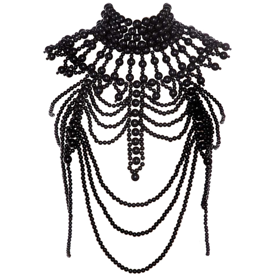 Fantasy Black Pearl Body Jewelry Statement Necklace