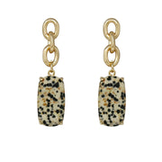 MizDragonfly Jewelry Manceau Natural Stone Gold Link Chain Drop Earrings