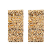 Products Pishon Gold Hammered Drop Geometric Statement Earrings
