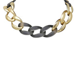 Romance Frosted Grey and Matte Gold Chunky Link Necklace