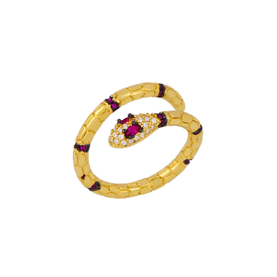 Seduction Gold Rhinestone Crystal Serpent Ring