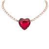 MizDragonfly Jewelry Sweatheart Red_Rhinestones Gold Necklace Valentine Collection
