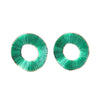 Tree of LIfe Green Circle Statement Stud Earrings