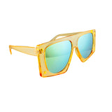 Yellow Shield Silver Mirror Gold Stud Sunglasses - Marvel