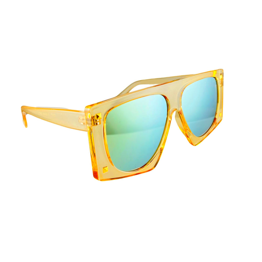 Yellow Shield Silver Mirror Gold Stud Sunglasses - Marvel